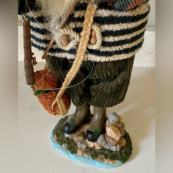 17” Fly Fishing Fisherman Santa Claus Collectible Figure Doll Christmas Decor - Picture 3 of 10